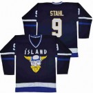Men's The Mighty Ducks Island #9 Gunner Stahl Navy Hockey Jersey