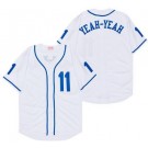 Men's The Sandlot #11 Yeah Yeah White Blue Baseball Jersey