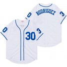 Men's The Sandlot #30 Benny Rodriguez White Blue Baseball Jersey