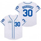Men's The Sandlot #30 Benny Rodriguez White Player Name Baseball Jersey