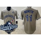Men's Toronto Blue Jays #11 Bo Bichette Gray 2025 World Series Cool Base Jersey