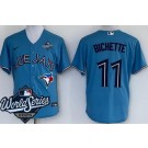 Men's Toronto Blue Jays #11 Bo Bichette Light Blue 2025 World Series Cool Base Jersey