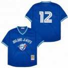 Men's Toronto Blue Jays #12 Roberto Alomar Blue Mesh Throwback Jersey