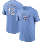 Men's Toronto Blue Jays #12 Roberto Alomar Light Blue Printed T Shirt 112458