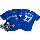Men's Toronto Blue Jays #27 Vladimir Guerrero Jr Blue 2025 World Series Cool Base Jersey