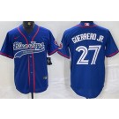 Men's Toronto Blue Jays #27 Vladimir Guerrero Jr Blue Fashion Baseball Jersey