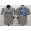 Men's Toronto Blue Jays #27 Vladimir Guerrero Jr Gray 2020 Cool Base Jersey