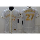 Men's Toronto Blue Jays #27 Vladimir Guerrero Jr White Gold Authentic Jersey