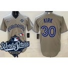 Men's Toronto Blue Jays #30 Alejandro Kirk Gray 2025 World Series Cool Base Jersey