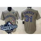 Men's Toronto Blue Jays #31 Max Scherzer Gray 2025 World Series Cool Base Jersey