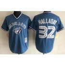 Men's Toronto Blue Jays #32 Roy Halladay Light Blue Throwback Jersey