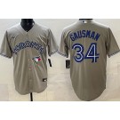 Men's Toronto Blue Jays #34 Kevin Gausman Gray Cool Base Jersey