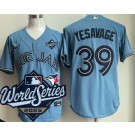 Men's Toronto Blue Jays #39 Trey Yesavage Light Blue 2025 World Series Cool Base Jersey