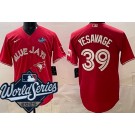 Men's Toronto Blue Jays #39 Trey Yesavage Red 2025 World Series Cool Base Jersey