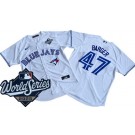 Men's Toronto Blue Jays #47 Addison Barger White 2025 World Series Cool Base Jersey