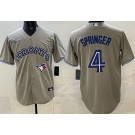 Men's Toronto Blue Jays #4 George Springer Gray Cool Base Jersey