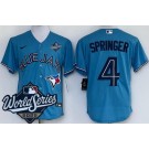 Men's Toronto Blue Jays #4 George Springer Light Blue 2025 World Series Cool Base Jersey