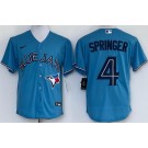 Men's Toronto Blue Jays #4 George Springer Light Blue Cool Base Jersey