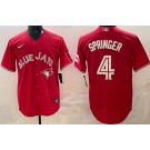 Men's Toronto Blue Jays #4 George Springer Red Cool Base Jersey