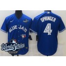 Men's Toronto Blue Jays #4 George Springer Royal 2025 World Series Cool Base Jersey
