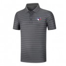 Men's Toronto Blue Jays Anthracite Collection Striped Performance Pique Polo
