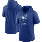 Men's Toronto Blue Jays Blue Lockup Performance Short Sleeved Pullover Hoodie