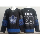 Men's Toronto Maple Leafs #23 Matthew Knies Black Alternate Authentic Jersey