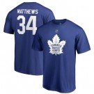 Men's Toronto Maple Leafs #34 Auston Matthews Blue Printed T Shirt 112195