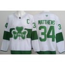 Men's Toronto Maple Leafs #34 Auston Matthews White St Pats Authentic Jersey