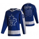 Men's Toronto Maple Leafs Customized Blue 2021 Reverse Retro Authentic Jersey