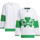 Men's Toronto Maple Leafs Customized White St Patricks Authentic Jersey