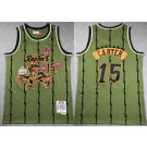 Men's Toronto Raptors #15 Vince Carter Olive Military Flight Swingman Jersey