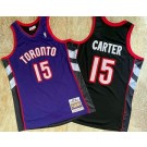 Men's Toronto Raptors #15 Vince Carter Purple Black 1999 Throwback Authentic Jersey
