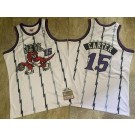 Men's Toronto Raptors #15 Vince Carter White Chinese 1998 Throwback Authentic Jersey