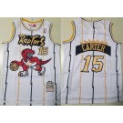 Men's Toronto Raptors #15 Vince Carter White Gold 1998 Throwback Swingman Jersey