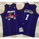 Men's Toronto Raptors #1 Tracy McGrady Purple Throwback Authentic Jersey