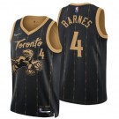 Men's Toronto Raptors #4 Scottie Barnes Black City Diamond 75th Icon Hot Press Jersey