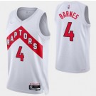 Men's Toronto Raptors #4 Scottie Barnes White Association Diamond 75th Icon Hot Press Jersey