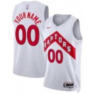 Men's Toronto Raptors Custom White Heat Press Jersey