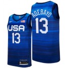 Men's USA #13 Bam Adebayo Blue 2021 Tokyo Olympics Hot Press Basketball Jersey