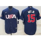 Men's USA #15 Bobby Witt Jr Navy 2023 World Baseball Classic Cool Base Jersey