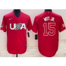 Men's USA #15 Bobby Witt Jr Red 2023 World Baseball Classic Cool Base Jersey
