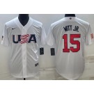 Men's USA #15 Bobby Witt Jr White 2023 World Baseball Classic Cool Base Jersey