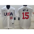 Men's USA #15 Bobby Witt Jr White Player Number 2023 World Baseball Classic Cool Base Jersey