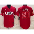 Men's USA #20 Pete Alonso Red 2023 World Baseball Classic Cool Base Jersey
