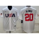 Men's USA #20 Pete Alonso White 2023 World Baseball Classic Cool Base Jersey