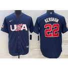 Men's USA #22 Clayton Kershaw Navy 2023 World Baseball Classic Cool Base Jersey