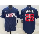 Men's USA #28 Nolan Arenado Navy 2023 World Baseball Classic Cool Base Jersey