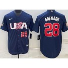 Men's USA #28 Nolan Arenado Navy Player Number 2023 World Baseball Classic Cool Base Jersey