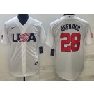 Men's USA #28 Nolan Arenado White 2023 World Baseball Classic Cool Base Jersey